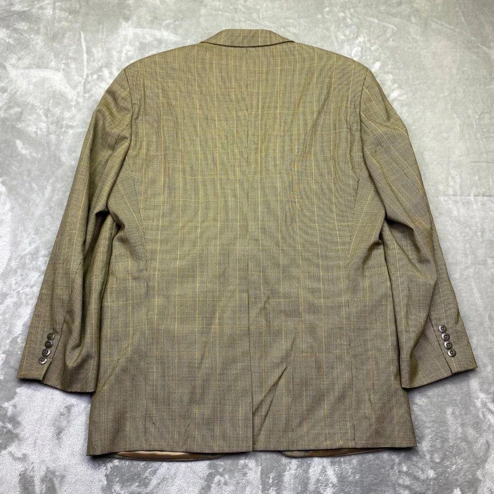 VTG Chaps‎ by Ralph Lauren Mens Plaid Wool Blend Blazer Jacket Size 46T Canada